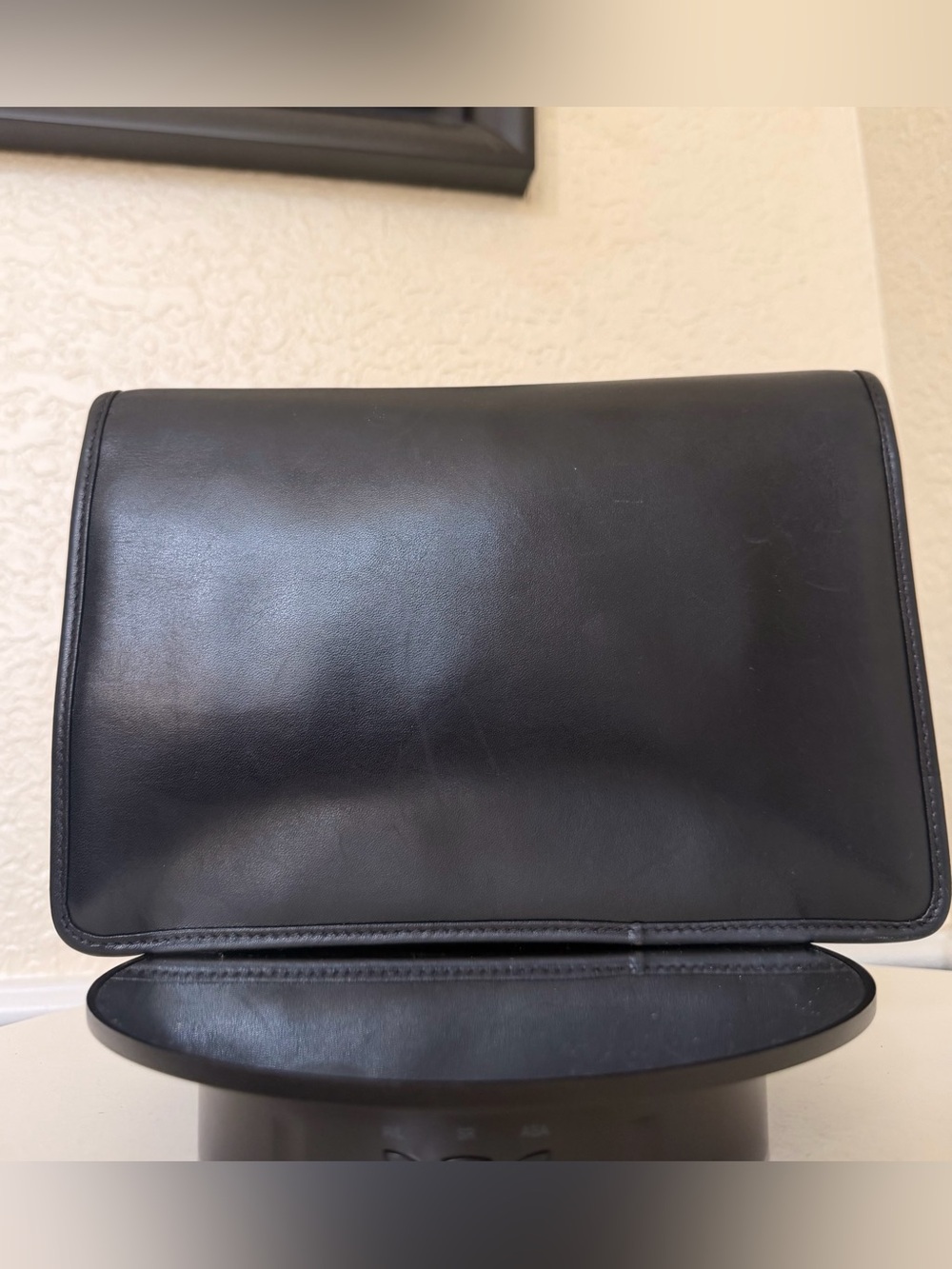Celine Triomphe Leather Envelope Clutch Bag Vintage Calfskin Leather Gold Chain - Picture 7 of 16